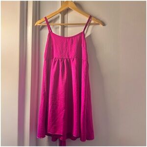 Fuchsia Spaghetti Strapped Babydoll Mini Dress